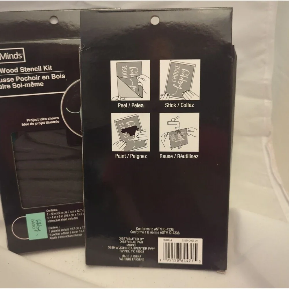 2 ArtMinds DIY Craft Wood Stencil Kits - Choose Happy 2 Per Pack NIB